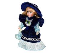 TTETTZ Muñeca de Victoriana con Traje Elegante Figura Retro de Cerámica Muñeca Artesanal Decorativa Adecuada para Colección Decoración de, Azul