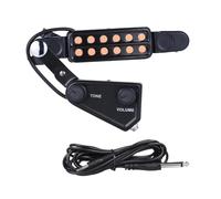 TTETTZ Pastilla Acústica Pastilla Transductora Eléctrica Accesorio de Guitarra Cable de Audio Instalación Sencilla Adecuada para Músicos Presentaciones en, Oro con Ajustable