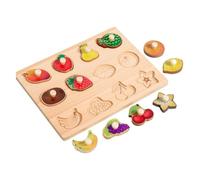 TTETTZ Rompecabezas de Madera Formas Piezas con Perilla Tablero de Colores Juguete Educativo Ingenio Manual Adecuado para Niños Desarrollo Y Regal, Fruta