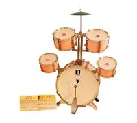 TTETTZ Set Infantil Batería Juego de Percusión Tambor Musical Instrumento Educativo Fabricado en PP PVC Metal Adecuado para Niños Principiantes Fiestas, Rosa