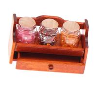 TTETTZ Tarro de Casa de Muñecas Miniatura Frascos de Comida Estante Almacenaje con Cajones Abatibles para Realismo en Escenas Domésticas Adecuado para Colecc, MarrÓn