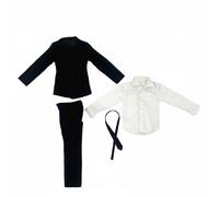 TTETTZ Traje para Muñeco Conjunto Chaqueta Camisa Pantalón Detalles Realistas Compatible con Cuerpo Masculino para Exhibición Coleccionistas Escena Boda Profesional, Negro