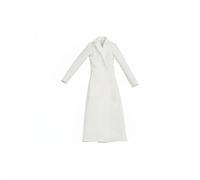 TTETTZ Vestido para Muñeca Femenina de Escala 1/6 Confeccionado Que No Mancha Ropa con Realismo y Estilo Adecuado para Fotógrafos Ambientes de Exposición, Blanco, Abrigo Largo