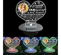 TTFEVVGX Luces solares personalizadas para jardín, pérdida de un ser querido, decoración de cementerio de mascotas, foto, nombre, fecha, luz solar para césped, patio, tumba (estaca conmemorativa solar