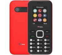 TTfone TT150 Celular Básico Libre con Bluetooth, Batería de Larga Duración, Dual SIM con Cámara y Juegos, Fácil de Usar, Robusto y Ligero (Rojo, con Cargador)