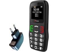 TTfone TT220 - Teléfono móvil de botón Grande para Ancianos con botón de Asistencia de Emergencia, Teclas parlantes, batería de Larga duración, Linterna, fácil de Usar (Avec chargeur secteur)