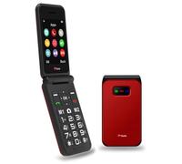 TTfone TT760 Teléfono Móvil 4G con Botones Grandes para Personas Mayores y Botón de Asistencia de Emergencia - Teléfono Móvil Básico Desbloqueado (con Cable USB, Roja)