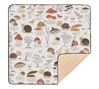 Ttgoth Alfombra de juego para bebés con diseño de hongos de dibujos animados para el suelo, 127 x 127 cm, suave, plegable, impermeable, antideslizante, para bebés, niños pequeños