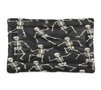 Ttgoth Alfombrilla de cama para perro, diseño de calavera y huesos, suave, lavable, con parte inferior antideslizante, para perros grandes, medianos y pequeños, 24 x 36 pulgadas