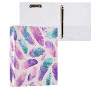 Ttgoth Artistic Feather - Carpeta de 3 anillas con capacidad para 200 hojas A4 con 3 bolsillos transparentes y organizador de documentos para aula, oficina, hospitales