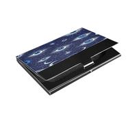Ttgoth Blue and Back - Tarjetero de piel sintética y acero inoxidable con diseño de mal de ojo para hombres y mujeres, funda para tarjetas de identificación para viajes y trabajo, a, 9.3x5.8x1 cm