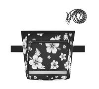 Ttgoth Bolsa de regalo de hibisco para perro, bolsa de golosinas manos libres con cierre magnético, cinturón ajustable y tira reflectante, bolsa impermeable para cachorros para pasear mascotas