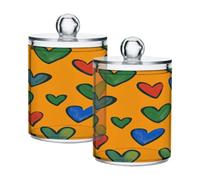 Ttgoth Bonito dispensador de cactus verde Qtip acrílico para baño, 2 tarros de boticario, organizador de maquillaje para almohadilla de algodón, brotes, hisopos, bolas