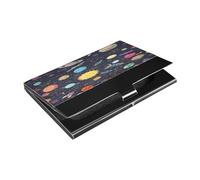 Ttgoth Carton Space Ships - Tarjetero para hombre y mujer, piel sintética y acero inoxidable, con compartimento para nombre, soporte para identificación, para viajes y trabajo, A, 9,3 x 5,8 x 1 cm, A,