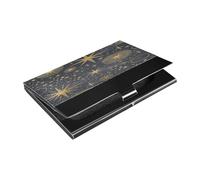 Ttgoth Celestial - Tarjetero para hombres y mujeres, piel sintética y acero inoxidable, bolsillo para tarjetas de identificación, para viajes y trabajo, a, 9.3x5.8x1 cm, Moderno