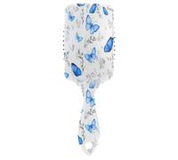 Ttgoth Cepillo de pelo con diseño de mariposas azules para mujeres y hombres, antiestático, con cojín de aire, peine desenredante, cepillo para desenredar, cepillo para cabello rizado, liso, húmedo o