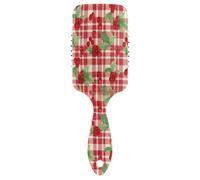 Ttgoth Cepillo de pelo de bayas rojas para mujeres y hombres, antiestático, con cojín de aire, peine desenredante, cepillo desenredante para cabello rizado, liso, húmedo o seco