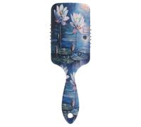 Ttgoth Cepillo de pelo de flor de loto para mujeres y hombres, antiestático, con cojín de aire, peine desenredante, cepillo desenredante para cabello rizado, liso, húmedo o seco