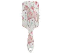 Ttgoth Cepillo de pelo de flores de caballo para mujeres y hombres, antiestático, con cojín de aire, peine desenredante, cepillo desenredante para cabello rizado, liso, húmedo o seco