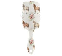Ttgoth Cepillo de pelo de flores de caballos para mujeres y hombres, antiestático, con cojín de aire, peine desenredante, cepillo desenredante para cabello rizado, liso, húmedo o seco