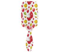 Ttgoth Cepillo de pelo de frutas rojas para mujeres y hombres, antiestático, con cojín de aire, peine desenredante, cepillo desenredante para cabello rizado, liso, húmedo o seco