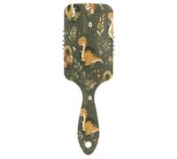 Ttgoth Cepillo de pelo de hojas de dinosaurio para mujeres y hombres, antiestático, con cojín de aire, peine desenredante, cepillo desenredante para cabello rizado, liso, húmedo o seco