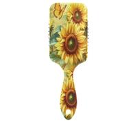 Ttgoth Cepillo de pelo de mariposa y girasol para mujeres y hombres, antiestático, cojín de aire, peine desenredante, cepillo desenredante para cabello rizado, liso, húmedo o seco