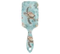Ttgoth Cepillo de pelo de tortuga marina para mujeres y hombres, antiestático, cojín de aire, peine desenredante, cepillo desenredante para cabello rizado, liso, húmedo o seco
