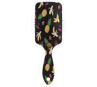 Ttgoth Cepillo de pelo negro de frutas para mujeres y hombres, antiestático, con cojín de aire, peine desenredante, cepillo desenredante para cabello rizado, liso, húmedo o seco