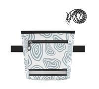 Ttgoth Cirle Lines - Bolsa de golosinas para perros para entrenamiento, bolsa de golosinas manos libres con cierre magnético, cinturón ajustable y tira reflectante, bolsa de recompensa impermeable