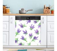 Ttgoth Cubierta magnética decorativa magnética para lavavajillas de lavanda para puerta delantera, calcomanía magnética para decoración de electrodomésticos de cocina, 58,42 x 66,04 cm
