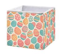 Ttgoth Cubo de almacenamiento con diseño de huevos de Pascua, 28 x 28 cm, plegable, de tela, para armario, para dormitorio, guardería, hogar