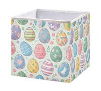 Ttgoth Cubo de almacenamiento con textura de huevos de Pascua de 28 x 28 cm, plegable, de tela, cesta de almacenamiento, organizador de armario para dormitorio, guardería o hogar