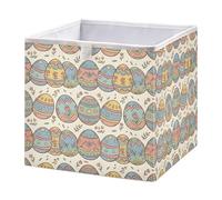 Ttgoth Cubo de almacenamiento de huevos coloridos de Pascua de 28 x 28 cm, plegable, de tela, cesta de almacenamiento, organizador de armario para dormitorio, guardería y hogar