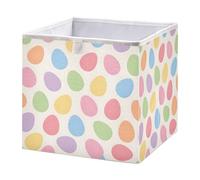 Ttgoth Cubo de almacenamiento de huevos de Pascua de color pastel de 28 x 28 cm, plegable, de tela, cesta de almacenamiento, organizador de armario para dormitorio, guardería y hogar