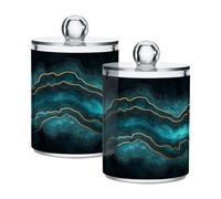 Ttgoth Cute Animals Qtip - Dispensador de acrílico para baño, 2 tarros de boticario, organizador de maquillaje para almohadilla de algodón, brotes, hisopos, bolas