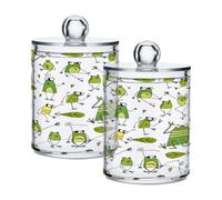 Ttgoth Dispensador de acrílico para baño, 2 unidades, de lavanda, para boticario, organizador de maquillaje para almohadilla de algodón, cogollo, hisopo, bola