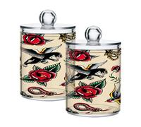 Ttgoth Dispensador de acrílico para baño, 2 unidades, de lavanda, para boticario, organizador de maquillaje para almohadilla de algodón, cogollo, hisopo, bola