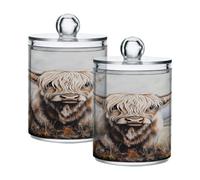 Ttgoth Dispensador de acrílico para baño, 2 unidades, de lavanda, para boticario, organizador de maquillaje para almohadilla de algodón, cogollo, hisopo, bola