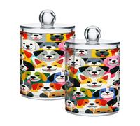 Ttgoth Dispensador de acrílico para baño, 2 unidades, de lavanda, para boticario, organizador de maquillaje para almohadilla de algodón, cogollo, hisopo, bola