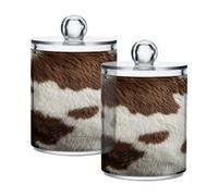 Ttgoth Dispensador de flores coloridas Qtip, tarros de baño acrílicos, 2 tarros de boticario, organizador de maquillaje para almohadilla de algodón, brotes, hisopos, bolas