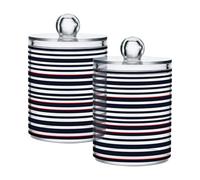 Ttgoth Dispensador de flores de libélula Qtip, tarros de baño acrílicos, 2 tarros de boticario, organizador de maquillaje para almohadilla de algodón, yema, hisopo, bola