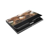 Ttgoth Divertido Highland Cows Portatarjetas para hombres mujeres PU Cuero y acero inoxidable Nombre Tarjeta Titular de bolsillo Cartera ID caso para viajes y trabajo, A, 9.3x5.8x1 cm, moderno, A,