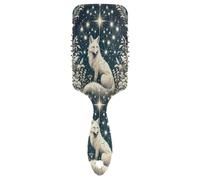 Ttgoth Dreamy Galaxy Fox - Cepillo de pelo para mujeres y hombres, antiestático, cojín de aire, peine desenredante, cepillo desenredante para cabello rizado, liso, húmedo o seco