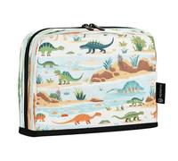 Ttgoth Estuche de pie con diseño de dinosaurio de gran capacidad, plegable, portátil, organizador de almacenamiento para escritorio, escuela, suministros de oficina, 21 x 5 x 15 cm