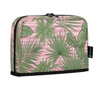 Ttgoth Estuche de pie con hojas de palma de gran capacidad, plegable, portátil, organizador de almacenamiento para escritorio, escuela, suministros de oficina, 21 x 5 x 15 cm