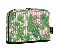 Ttgoth Estuche de pie con hojas de palma de gran capacidad, plegable, portátil, organizador de almacenamiento para escritorio, escuela, suministros de oficina, 21 x 5 x 15 cm