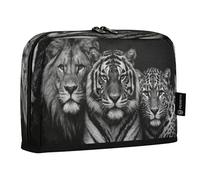 Ttgoth Estuche de pie para lápices, diseño de león de tigres, bolsa plegable para bolígrafos, organizador portátil de almacenamiento para escritorio, escuela, suministros de oficina, 21 x 5 x 15 cm