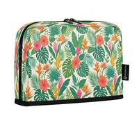 Ttgoth Estuche para lápices de pie con flores de palmera, gran capacidad, plegable, portátil, organizador de almacenamiento para escritorio, escuela, suministros de oficina, 21 x 5 x 15 cm
