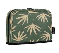 Ttgoth Estuche para lápices de pie con hojas verdes, bolsa plegable de gran capacidad, organizador de almacenamiento portátil para escritorio, escuela, suministros de oficina, 21 x 5 x 15 cm